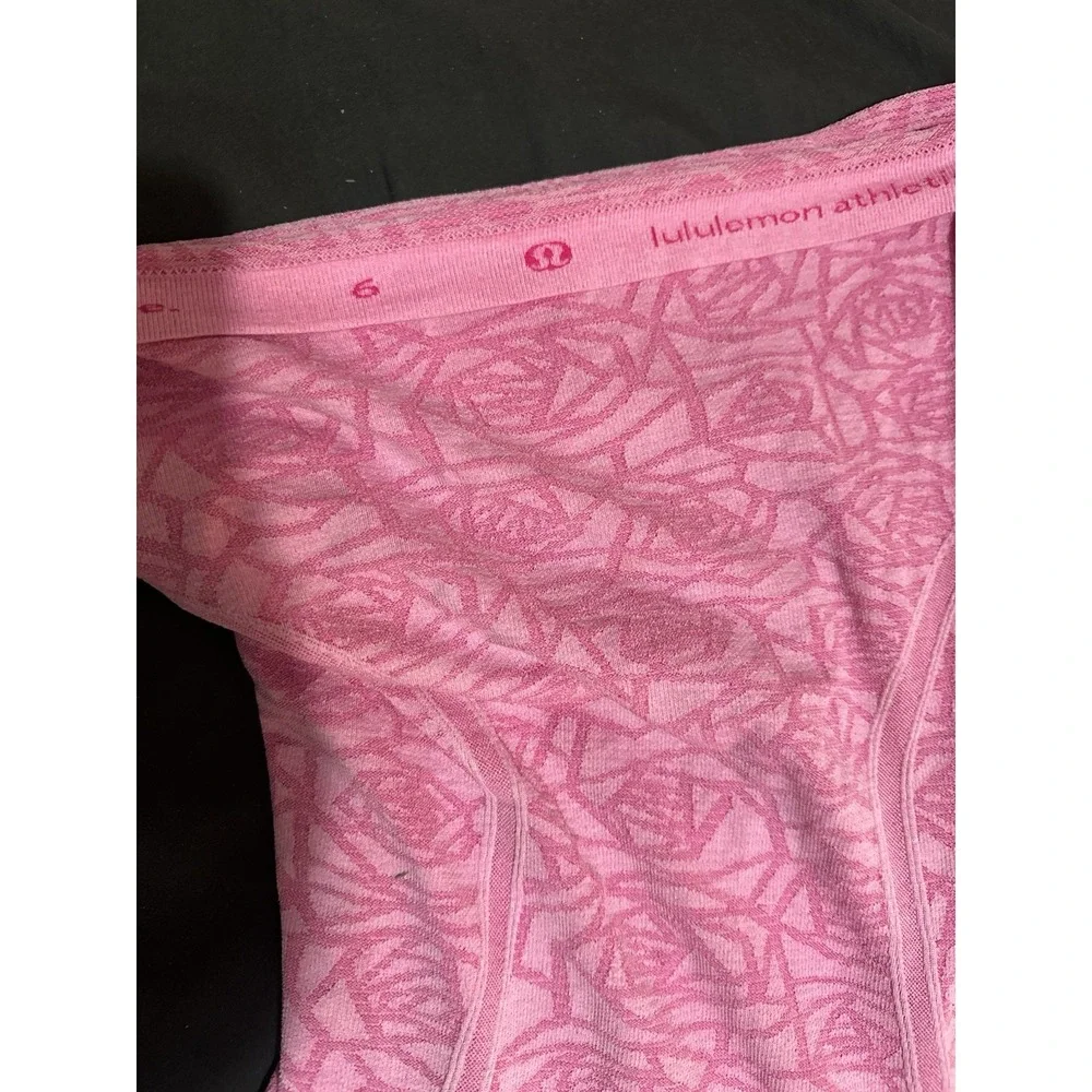 Lululemon Swiftly Tech Short Sleeve Crew Heathered Pink Paradise Rose Sz 6 RARE